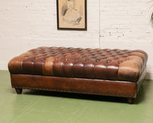 Load image into Gallery viewer, Leather Tufted Ottoman
