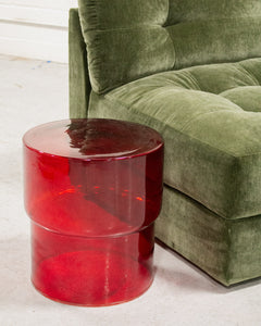 Meryl Red Glass Table