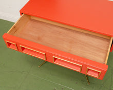 Load image into Gallery viewer, Red Coral Gold Entry Table
