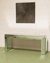 Load image into Gallery viewer, Midcentury Mirrored Glass Console Table with Mirrored Surface
