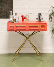 Load image into Gallery viewer, Red Coral Gold Entry Table
