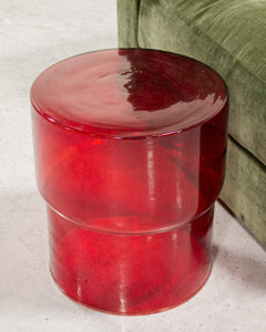 Meryl Red Glass Table