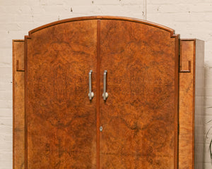 Vintage Art Deco Gentleman’s Burr Walnut Wardrobe