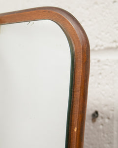 Walnut Art Deco Lowboy Dresser with Mirror