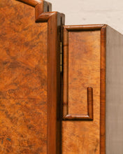 Load image into Gallery viewer, Vintage Art Deco Gentleman’s Burr Walnut Wardrobe
