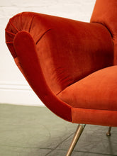 Load image into Gallery viewer, Set of 2 Italian Armchairs in Rust Velvet By Gigi Radice for Minotti - 1950s
