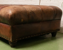 Load image into Gallery viewer, Leather Tufted Ottoman
