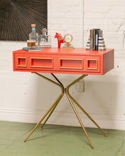 Load image into Gallery viewer, Red Coral Gold Entry Table
