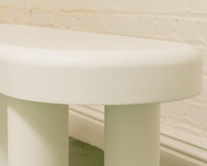 Oval White Modernist Bench