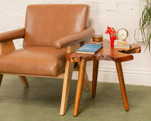 Live Edge Solid Wood Side Table