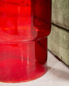 Meryl Red Glass Table