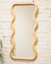 Load image into Gallery viewer, Zella Wavy Oak Wood Mirror
