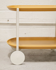 Mustard Metal Cart Side Table