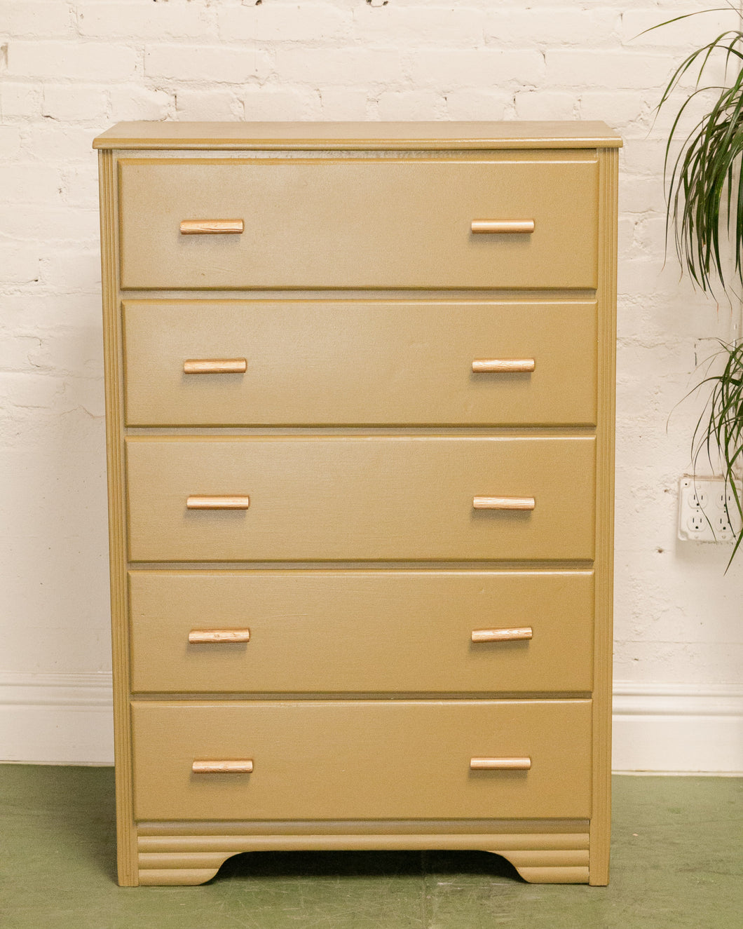 Pea Green Art Deco Highboy