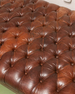 Leather Tufted Ottoman