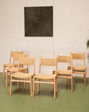 Load image into Gallery viewer, Blonde Woven and Wood Dining Chair
