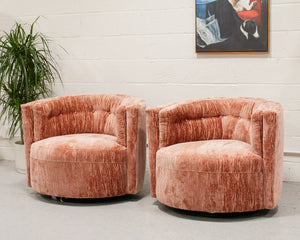 Babita Swivel Chair in Blush