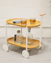 Load image into Gallery viewer, Mustard Metal Cart Side Table
