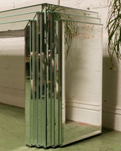 Load image into Gallery viewer, Midcentury Mirrored Glass Console Table with Mirrored Surface
