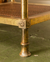 Load image into Gallery viewer, Pair of Maison Jansen Neoclassical Gilt Metal &amp; Wicker Side Tables
