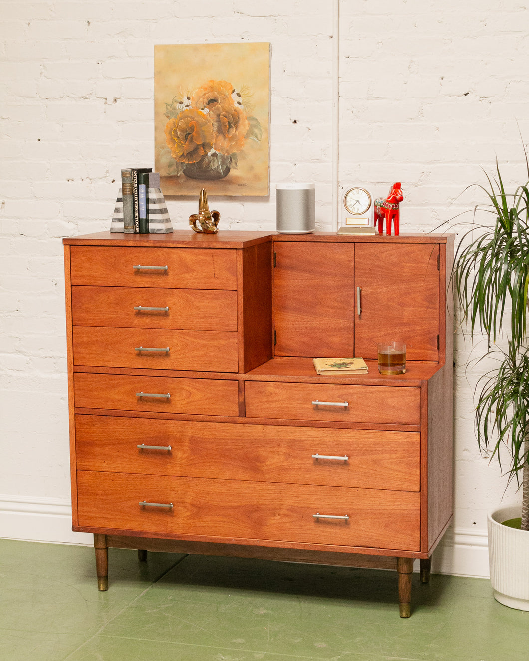 Walnut Valet Chest of Drawers