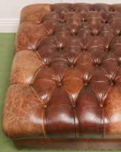 Load image into Gallery viewer, Leather Tufted Ottoman
