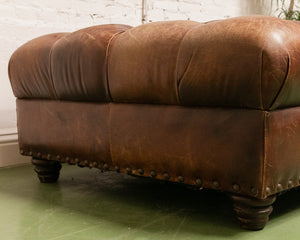 Leather Tufted Ottoman