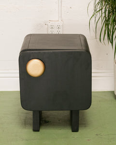 Black Nightstand with Round Pull