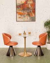 Load image into Gallery viewer, Brown Faux Leather Pedestal Chair
