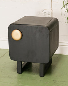 Black Nightstand with Round Pull