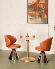 Load image into Gallery viewer, Brown Faux Leather Pedestal Chair
