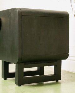 Black Nightstand with Round Pull