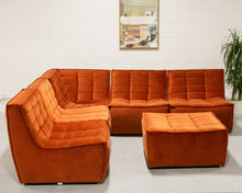 Load image into Gallery viewer, The Juno Modular Six-Piece Sectional in Burnt Orange
