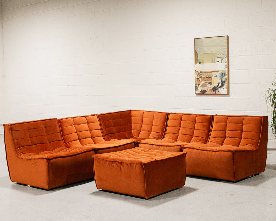 The Juno Modular Six-Piece Sectional in Burnt Orange