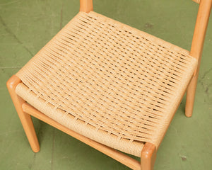 Blonde Woven and Wood Dining Chair