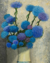 Load image into Gallery viewer, Mid 20th Century Blue Floral Still Life Oil on Canvas Painting Framed
