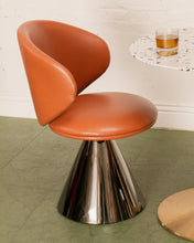 Load image into Gallery viewer, Brown Faux Leather Pedestal Chair
