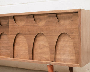 Four Panel Low Profile Scandinavian Credenza