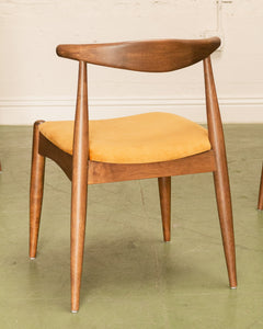 Scandinavian Dining Chair in Gold Velvet