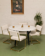 Load image into Gallery viewer, Cordoroy Chic Ivory and Brass Chair
