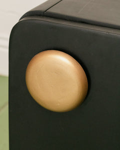 Black Nightstand with Round Pull