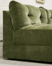 Load image into Gallery viewer, Prima Chaise and Bumper Olive Green Sofa
