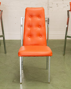 1970’s Tangerine Chrome Dining Chair