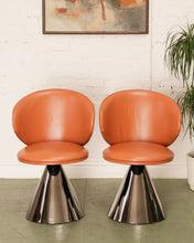 Load image into Gallery viewer, Brown Faux Leather Pedestal Chair
