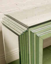 Load image into Gallery viewer, Midcentury Mirrored Glass Console Table with Mirrored Surface
