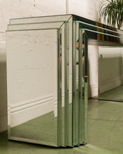 Load image into Gallery viewer, Midcentury Mirrored Glass Console Table with Mirrored Surface
