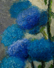 Load image into Gallery viewer, Mid 20th Century Blue Floral Still Life Oil on Canvas Painting Framed
