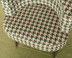 Houndstooth Green Vanity Chair