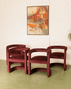 Vivienne Sculptural Lounge Chair in Plum