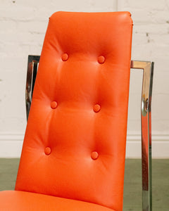 1970’s Tangerine Chrome Dining Chair